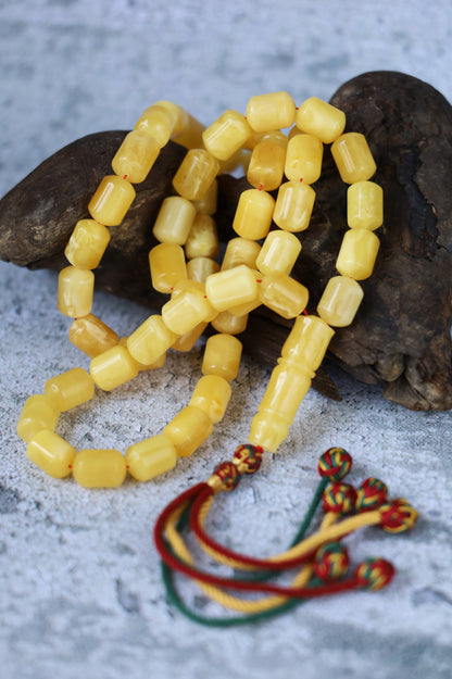 Large Baltic Amber Statement Misbah | 51 Barrel Beads