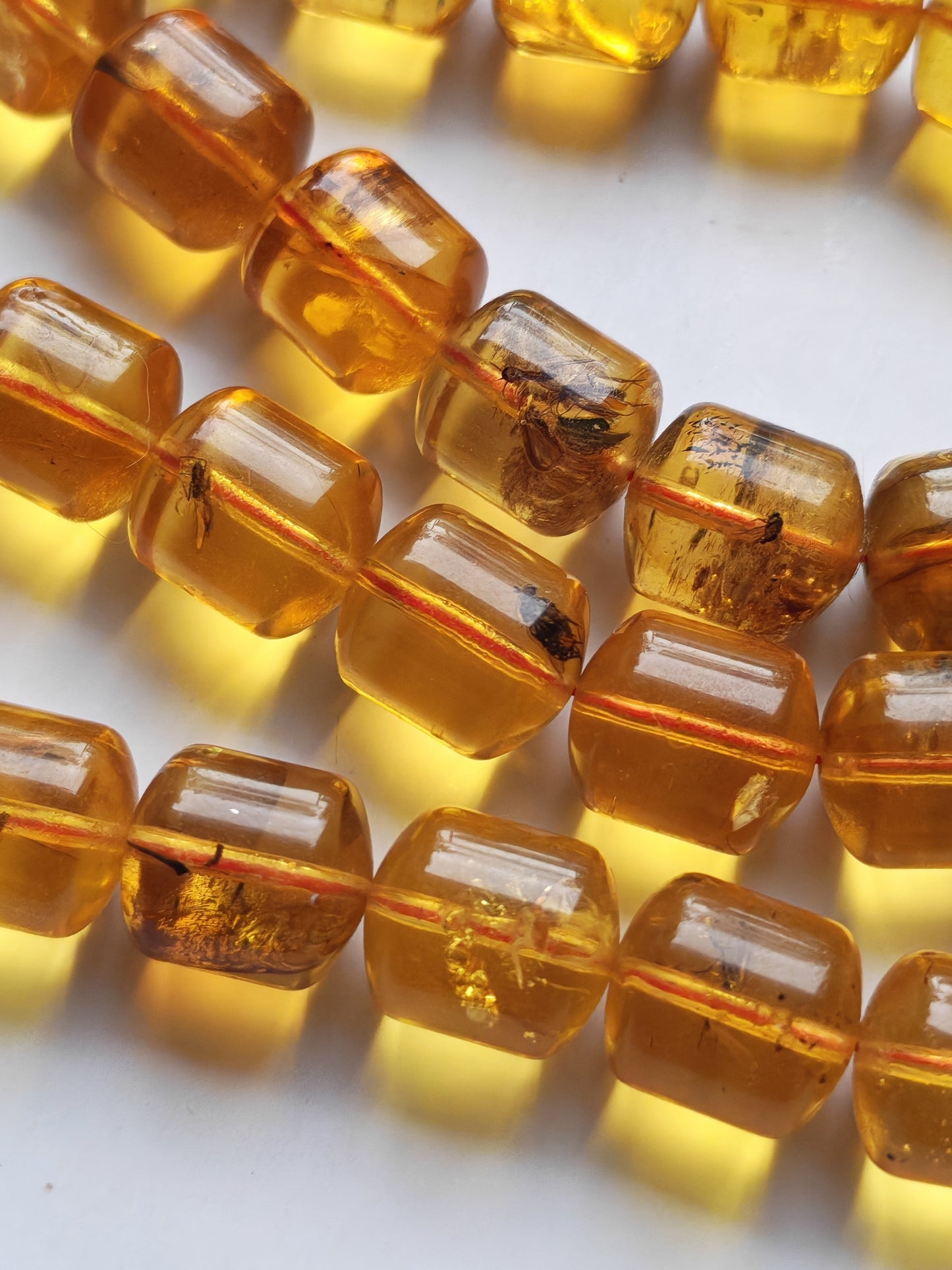 Kaliningrad Amber Rosary – 66 Barrel Beads | Citron Tones with Insect Inclusions