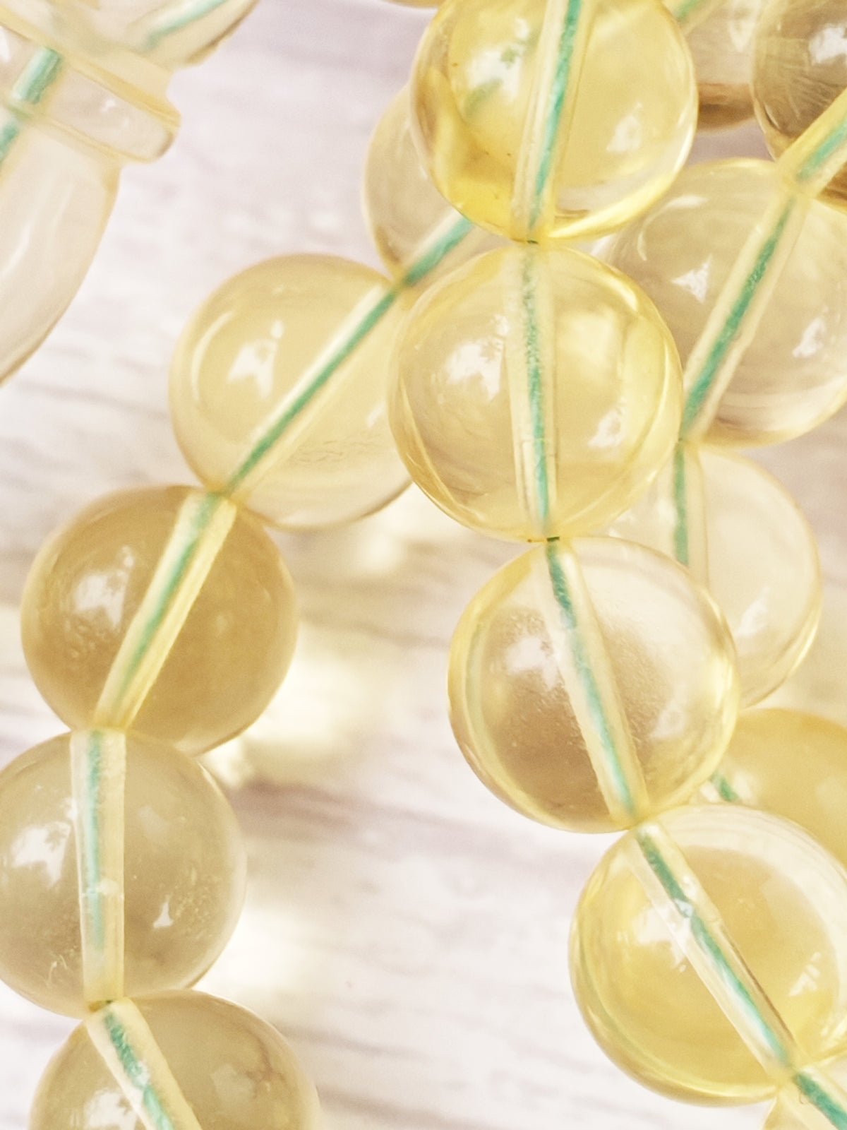 Natural Transparent Glass Clear Baltic Amber Misbah | 78 Round Beads | 9.7mm | 41.1g