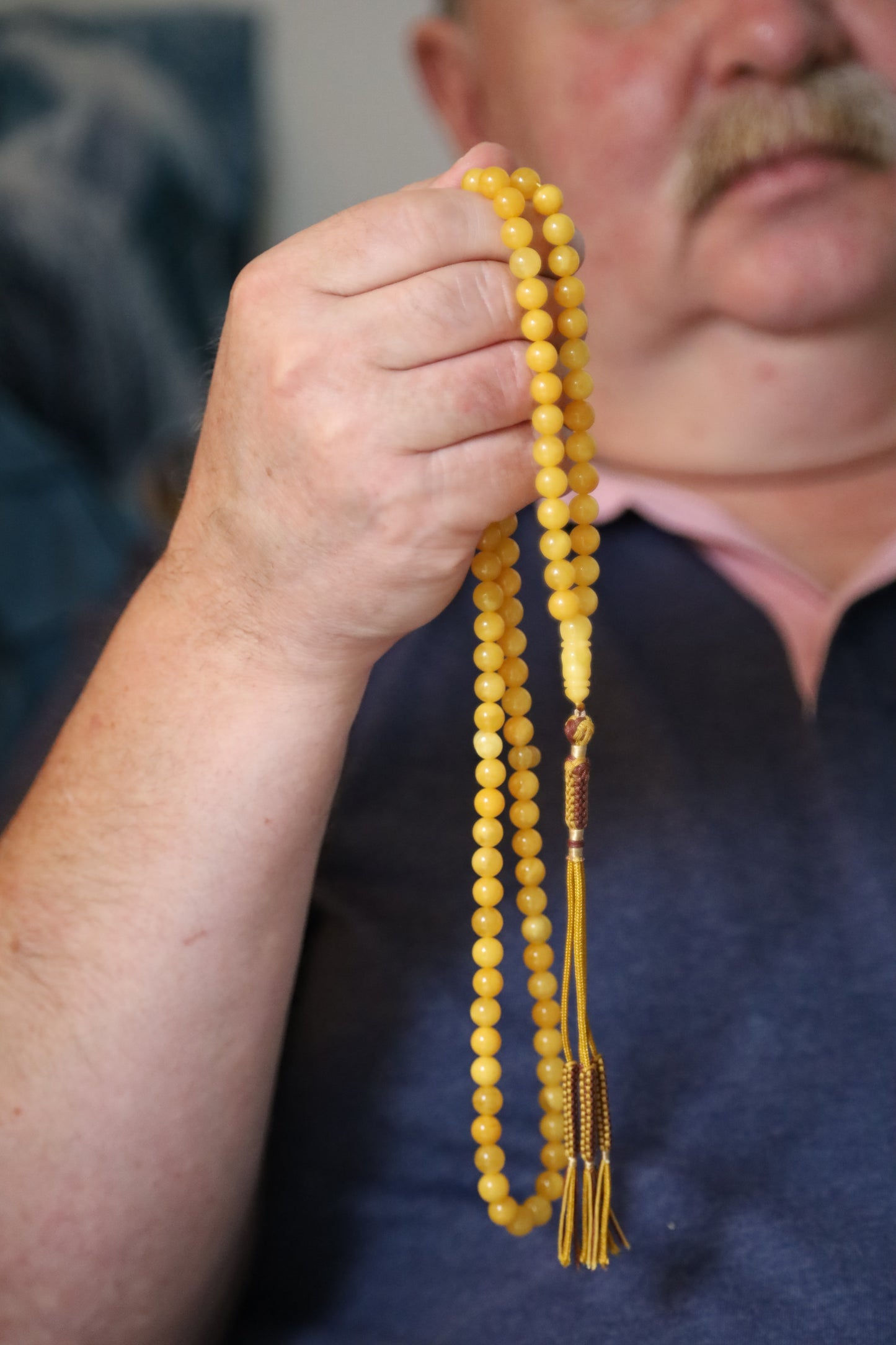 Aged Butterscotch Amber Rosary – 99 Beads | Lightweight Everyday Piece