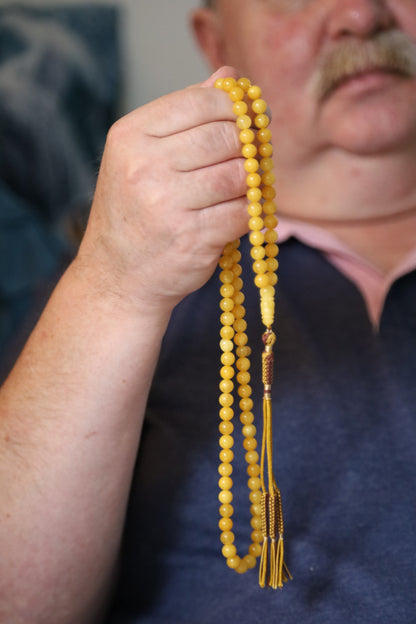 Aged Butterscotch Amber Rosary – 99 Beads | Lightweight Everyday Piece