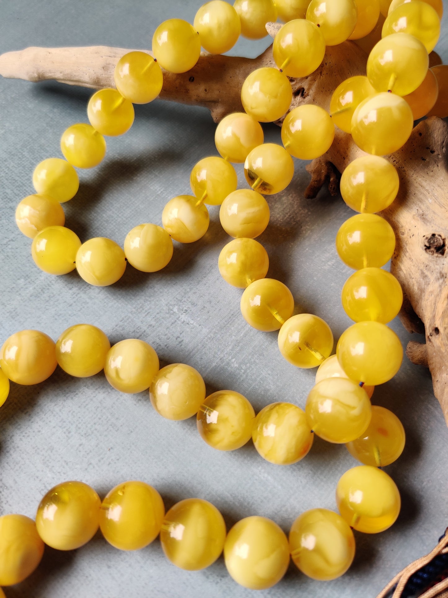 Highly Collectible Extra Long Natural Amber Misbaha 61 Beads from Private Collector from Poland