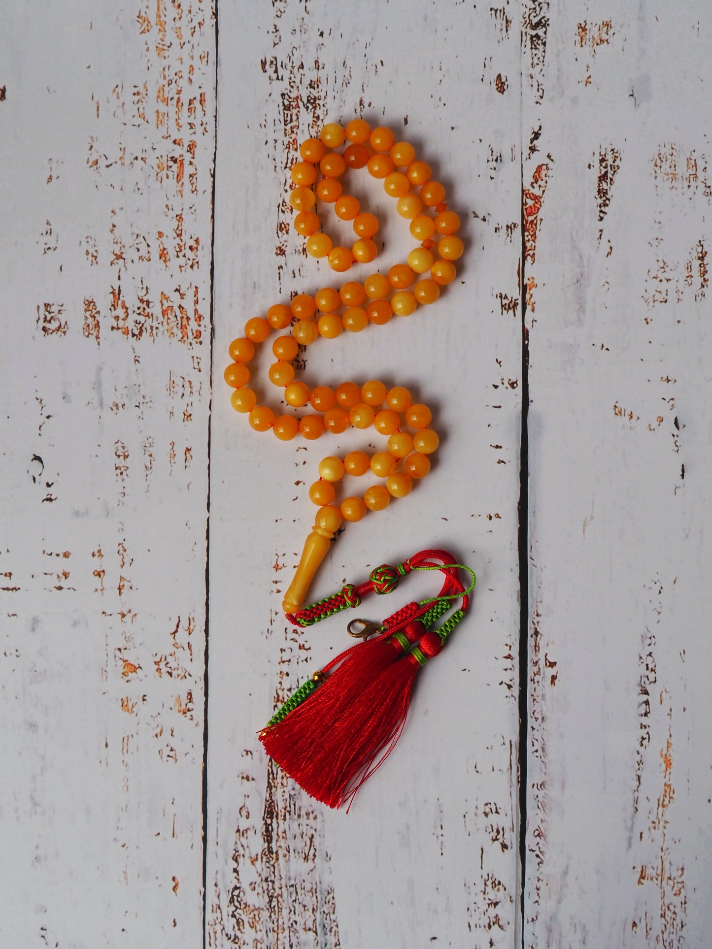 Natural Antique Amber Misbah Pocket Size 66 Beads