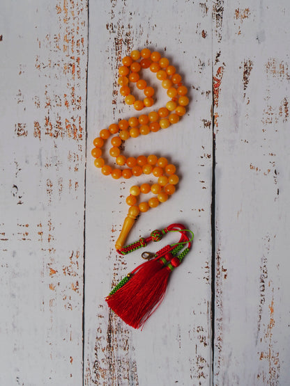 Natural Antique Amber Misbah Pocket Size 66 Beads