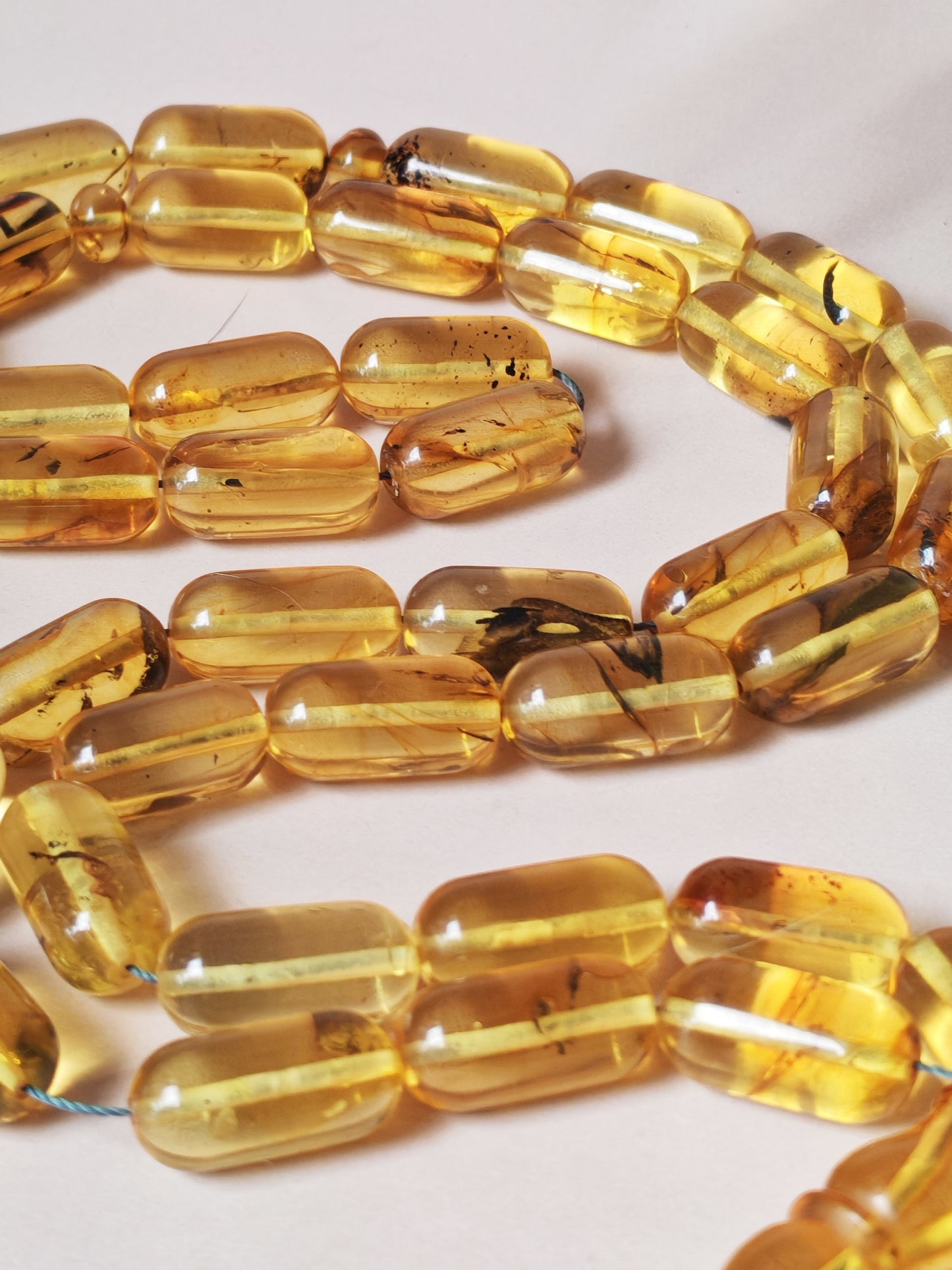 Kaliningrad Amber Rosary – 41 Beads | Citron Transparent with one Insect Inclusion