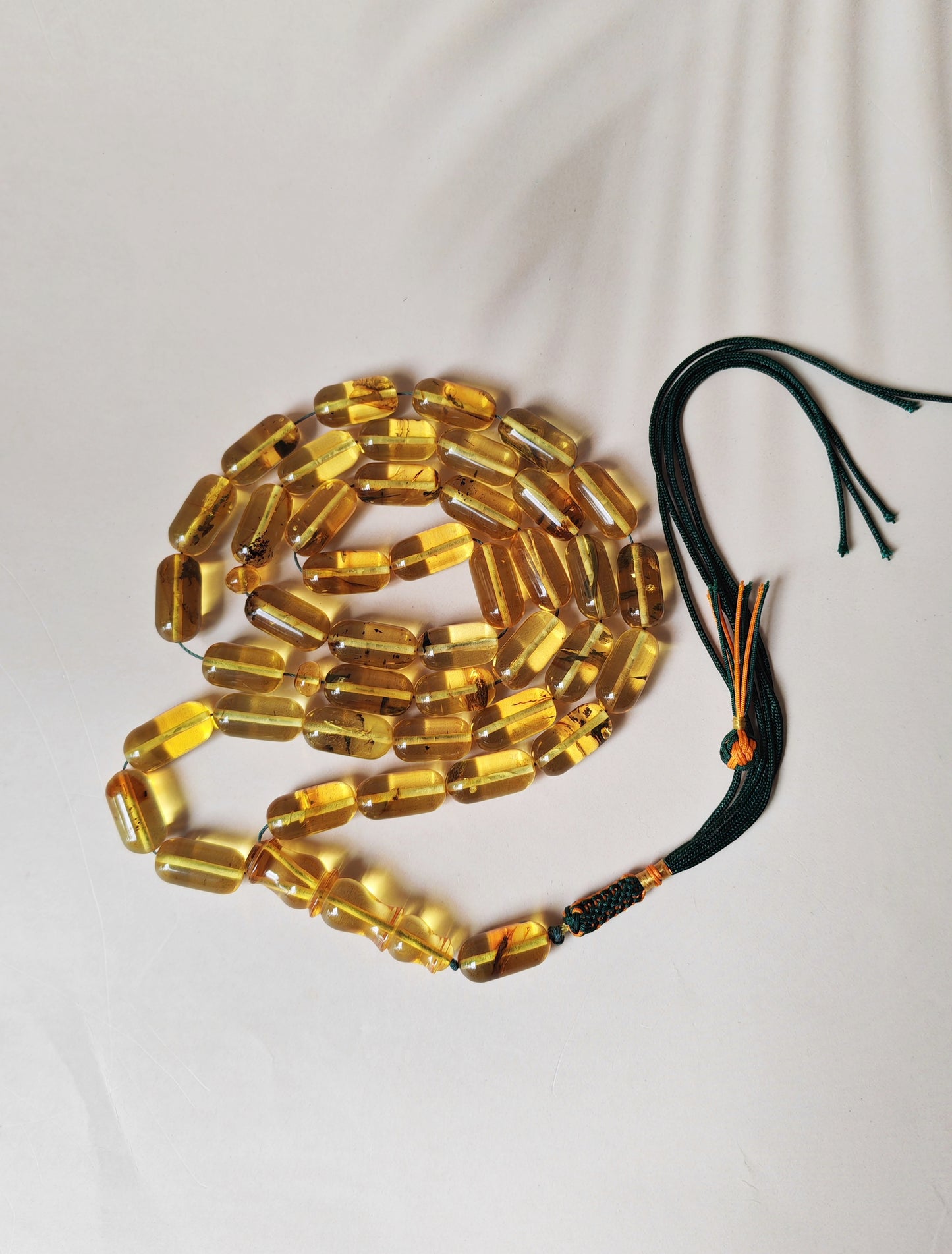 Kaliningrad Amber Rosary – 41 Beads | Citron Transparent with one Insect Inclusion