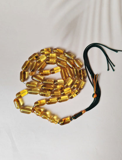 Kaliningrad Amber Rosary – 41 Beads | Citron Transparent with one Insect Inclusion