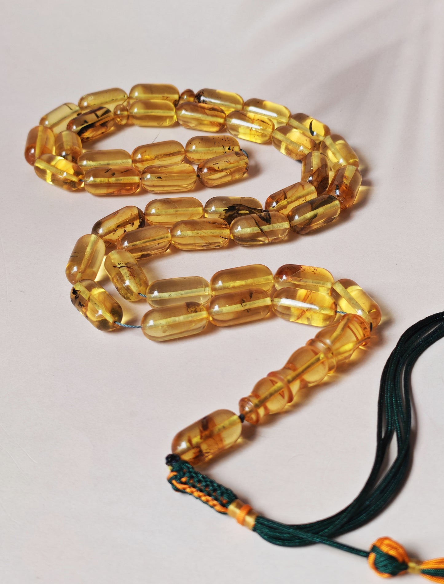 Kaliningrad Amber Rosary – 41 Beads | Citron Transparent with one Insect Inclusion
