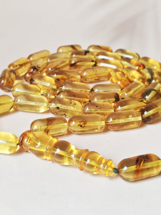 Kaliningrad Amber Rosary – 41 Beads | Citron Transparent with one Insect Inclusion