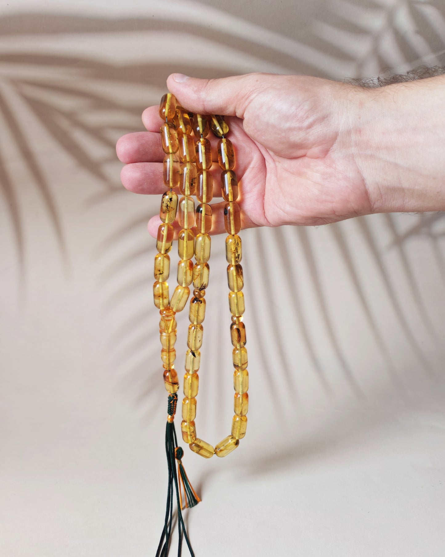 Kaliningrad Amber Rosary – 41 Beads | Citron Transparent with one Insect Inclusion