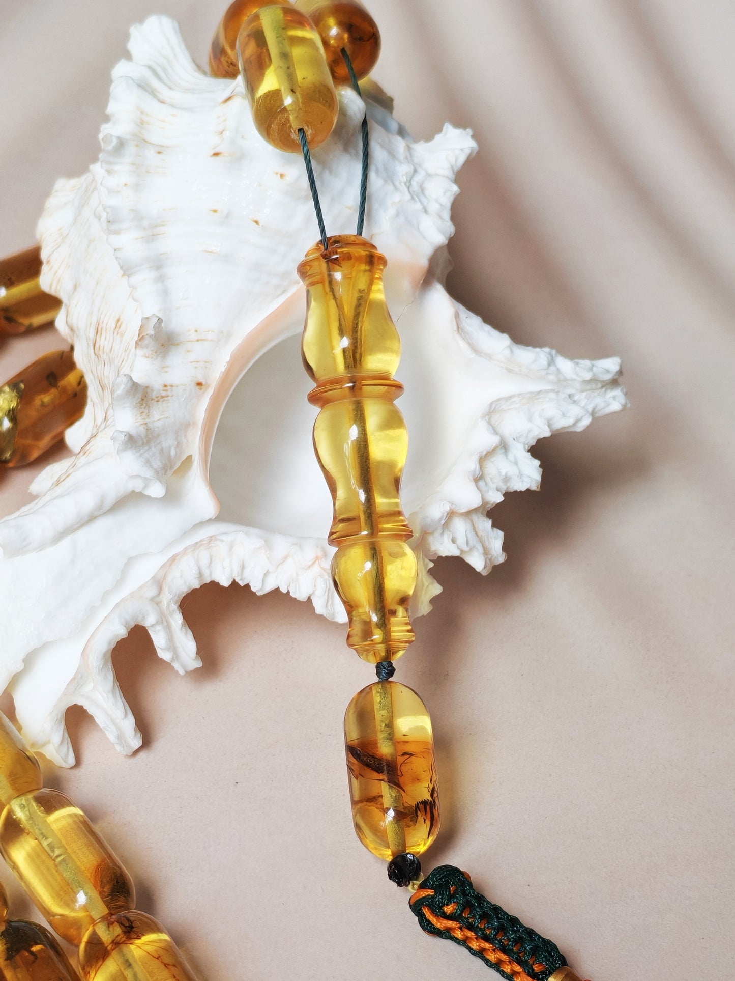 Kaliningrad Amber Rosary – 41 Beads | Citron Transparent with one Insect Inclusion