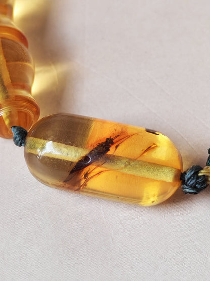 Kaliningrad Amber Rosary – 41 Beads | Citron Transparent with one Insect Inclusion