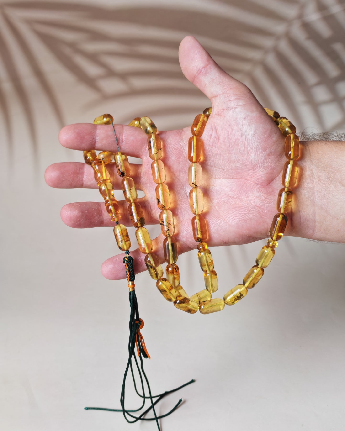 Kaliningrad Amber Rosary – 41 Beads | Citron Transparent with one Insect Inclusion