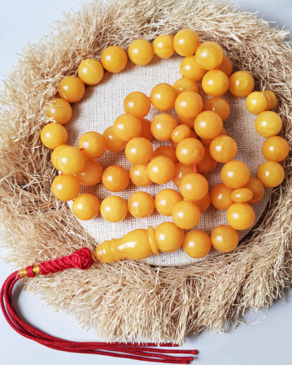 Aged Butterscotch Amber Rosary | 55 Beads, Collectible Piece