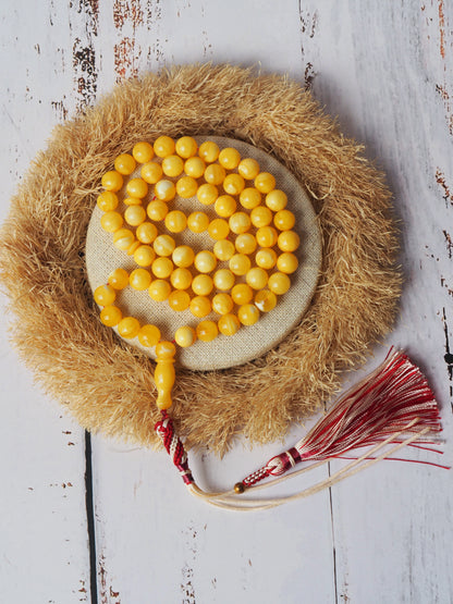 Natural Newly Crafted Milk Amber Tasbih 66 Beads