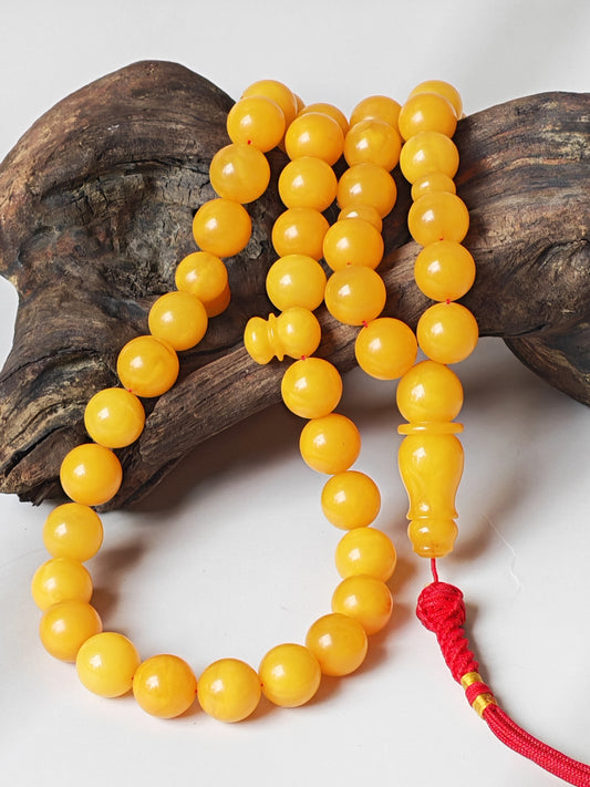 Aged Butterscotch Amber Rosary | 55 Beads, Collectible Piece