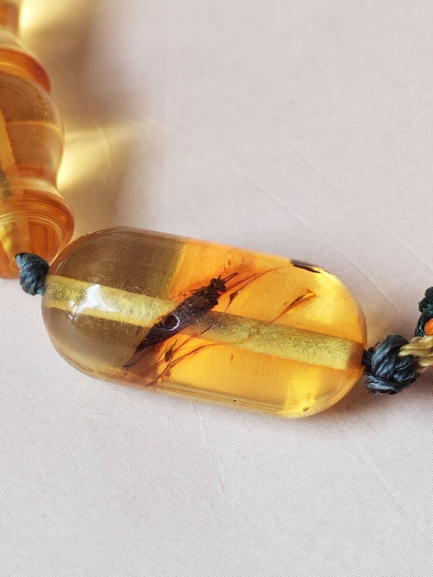 Kaliningrad Amber Rosary – 41 Beads | Citron Transparent with one Insect Inclusion