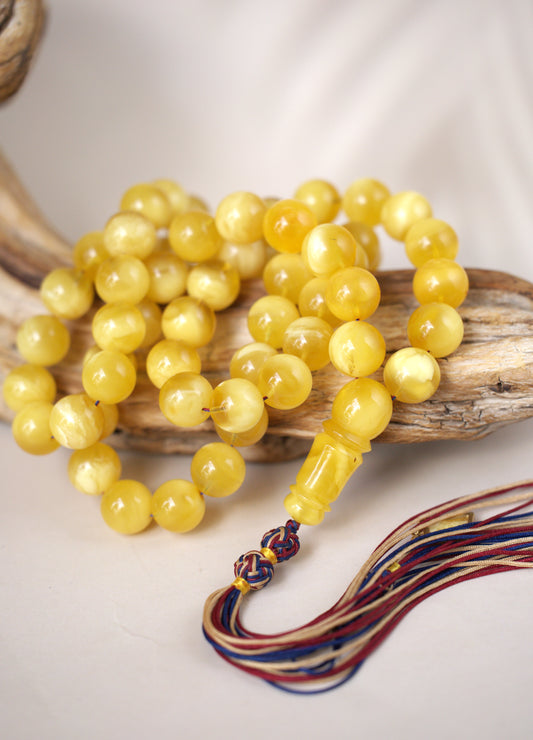 Highly Collectible Extra Long Natural Amber Misbaha 61 Beads from Private Collector from Poland + Certificate