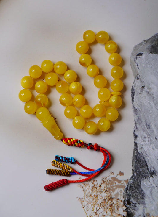 Butterscotch Amber Rosary with Certificate / Tasbih 33