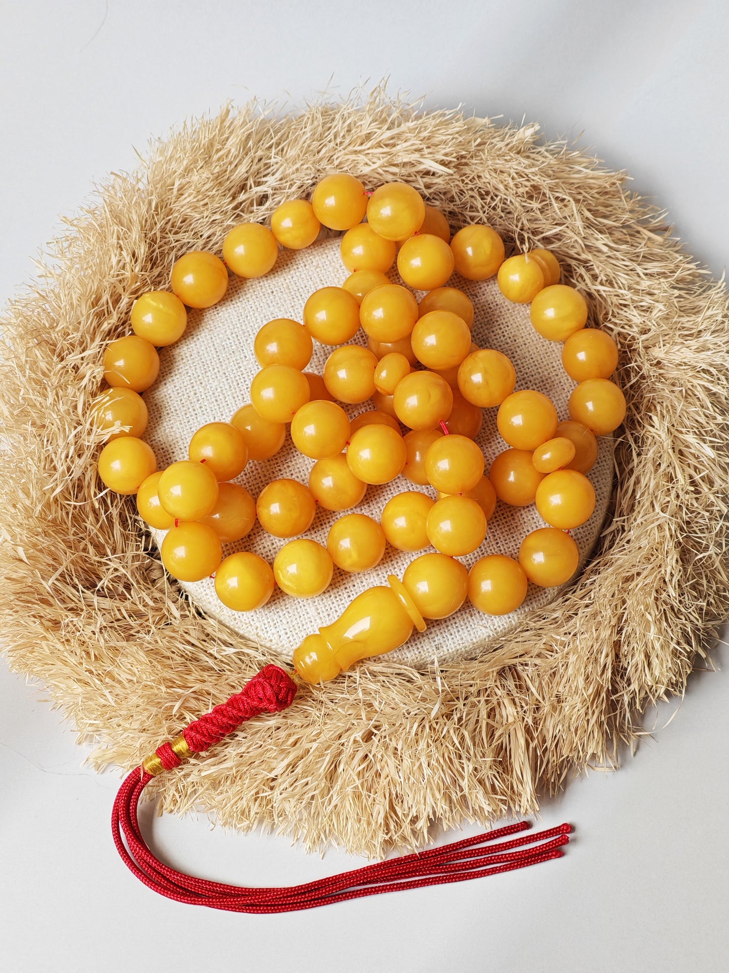 Aged Butterscotch Amber Rosary | 55 Beads, Collectible Piece