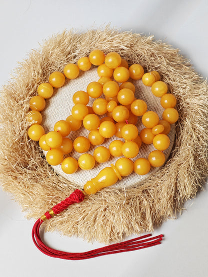 Aged Butterscotch Amber Rosary | 55 Beads, Collectible Piece