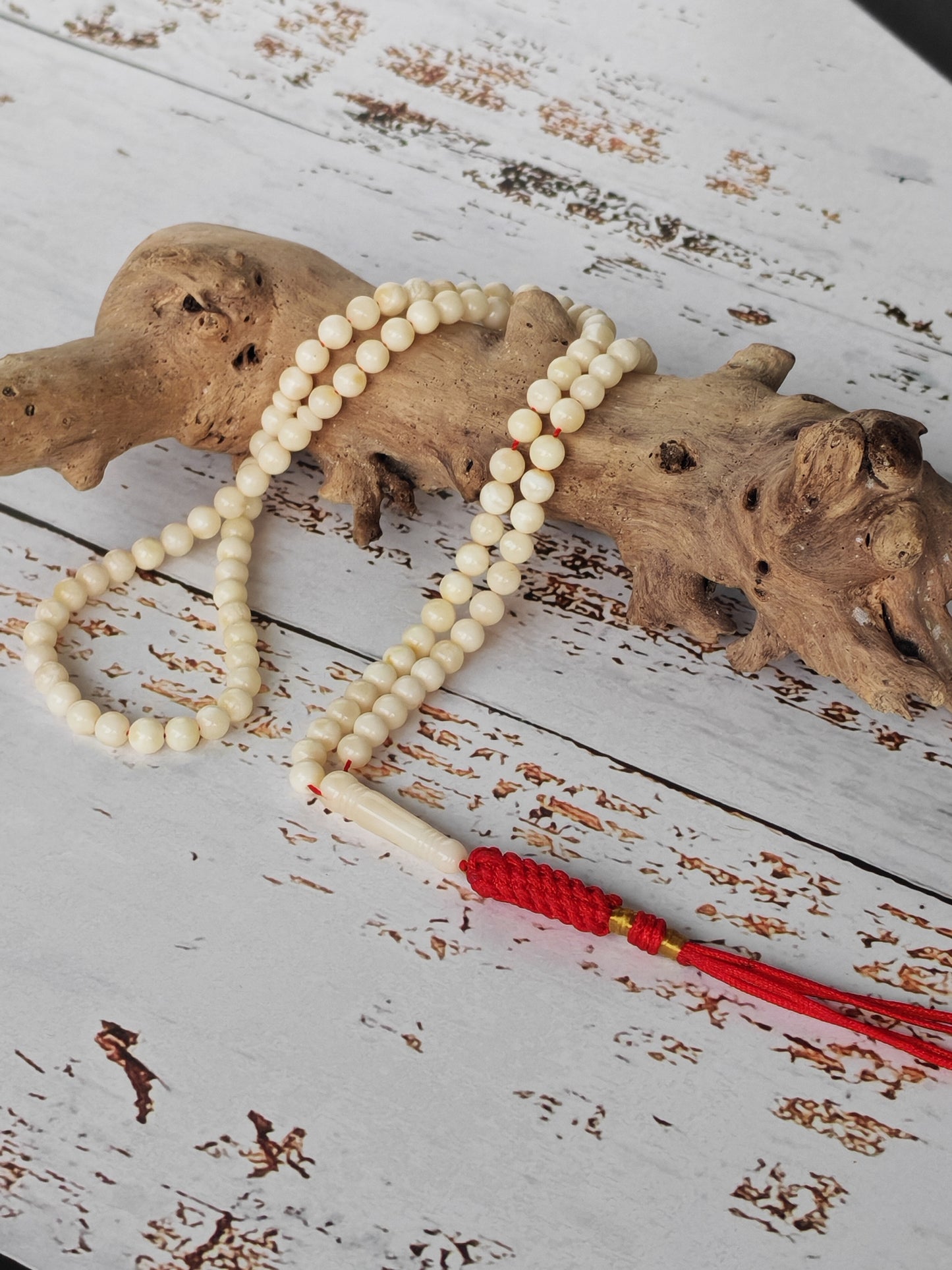 Super Micro Royal White Amber Misbah | 99 Micro Beads | 4.5mm Round | Ultra Lightweight