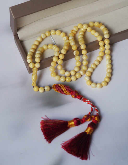 Natural Royal White Amber Rosary 6.8 mm 99 beads