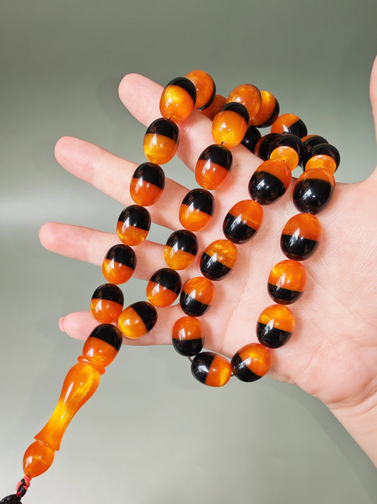 Dual Color Catalin Bakelite Rosary 33 Beads