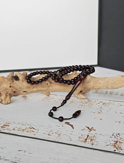Antique Kokka Seed Wood Tasbih | Ottoman Design | 99 Micro Beads | 5.2mm