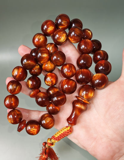Unique Lava Flow Bakelite Misbaha 35 Beads 100g