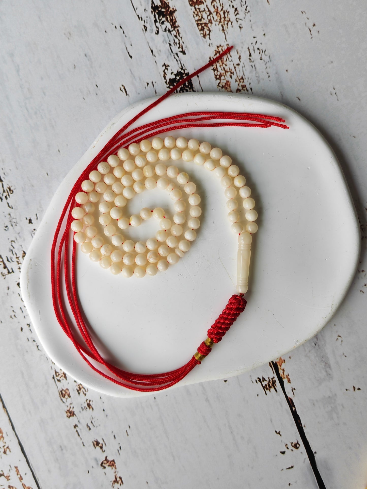Super Micro Royal White Amber Misbah | 99 Micro Beads | 4.5mm Round | Ultra Lightweight