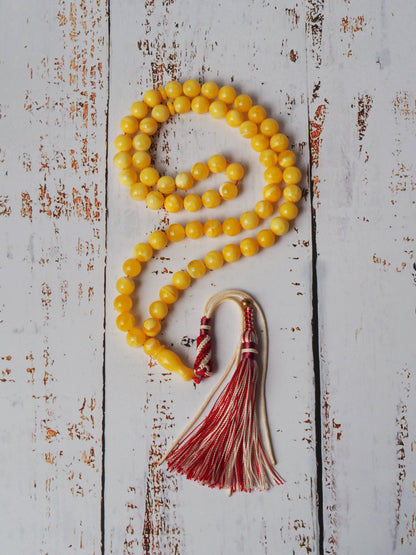 Natural Newly Crafted Milk Amber Tasbih 66 Beads