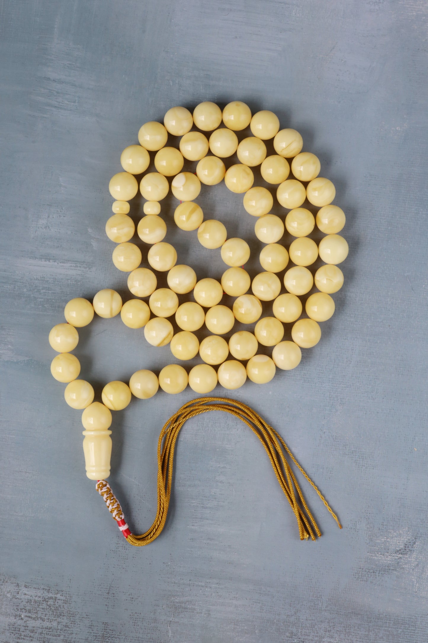 Large Milk Natural Amber Misbah – 66 Beads | 13mm