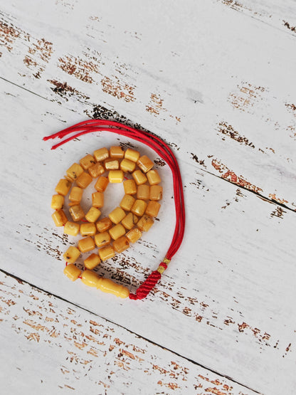 Natural Aged Marble Honey Baltic Amber Tasbih | 42 Barrel Beads | Natural Inclusions | Pocket Size