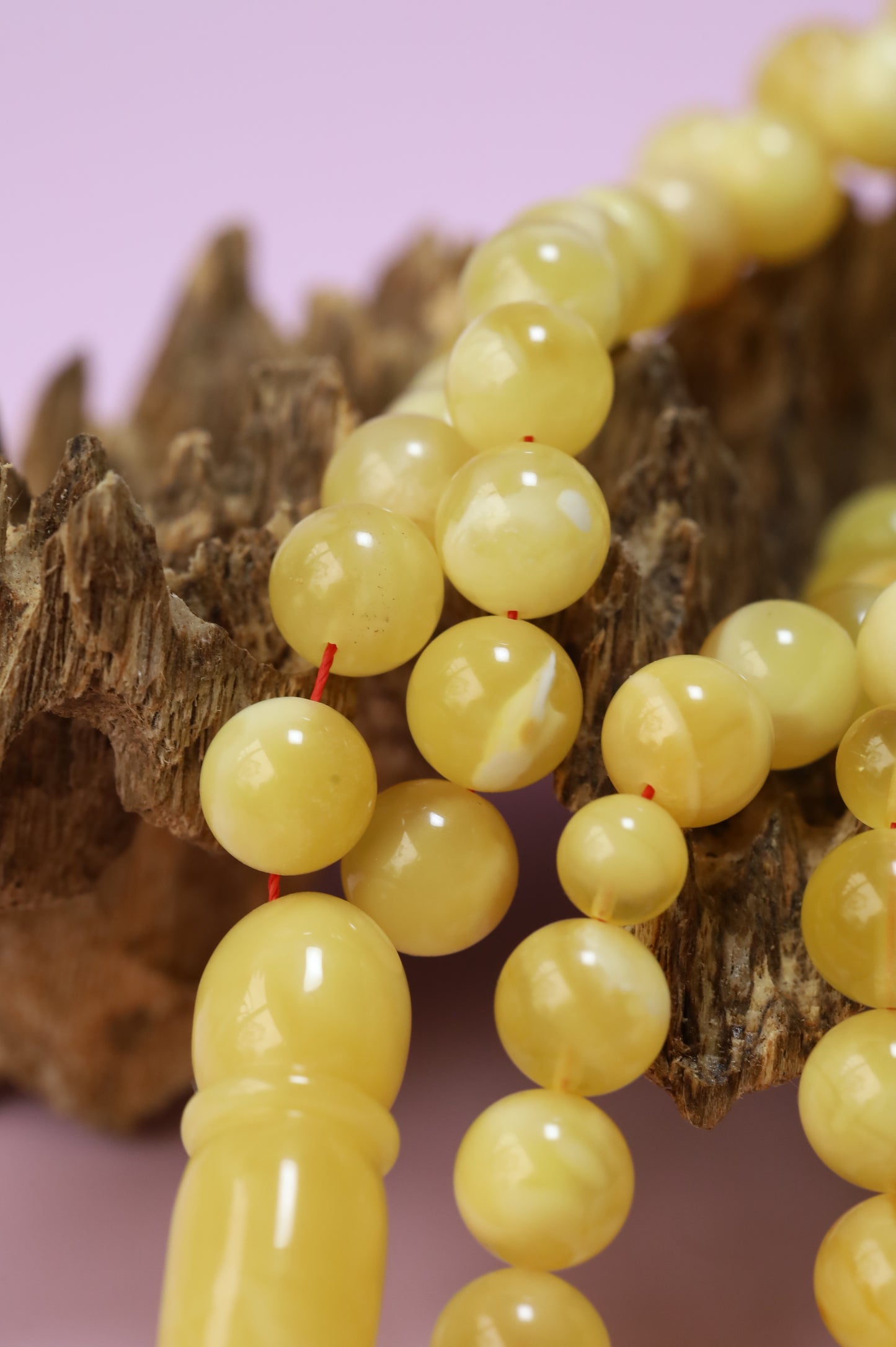 Natural Cloudy Amber Tasbih 71 Beads