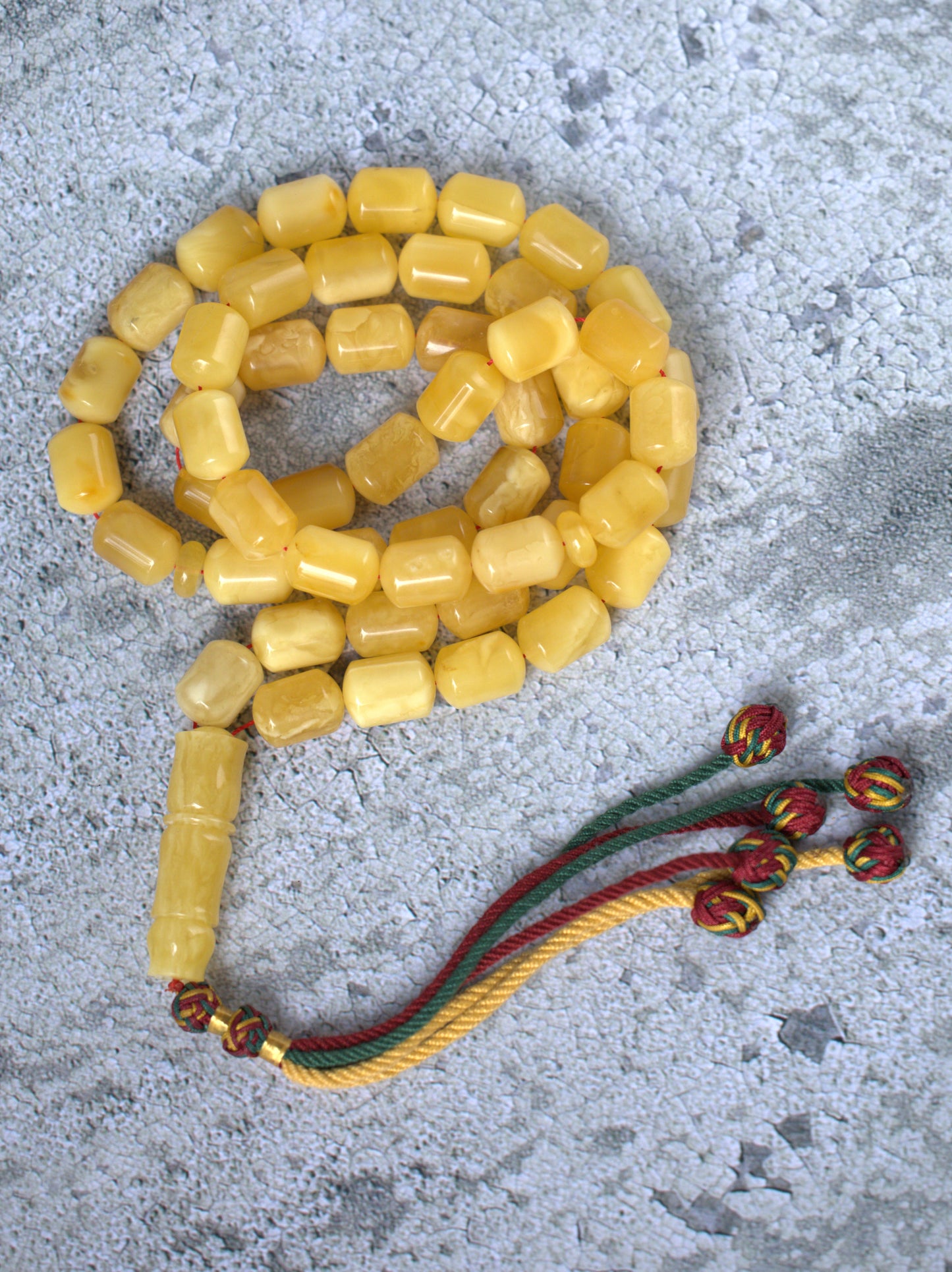 Large Baltic Amber Statement Misbah | 51 Barrel Beads