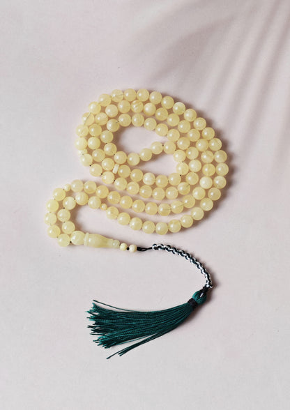 Super Bright Milk Newly Crafted Amber Misbah 99 Beads | 7.5 mm