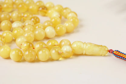 Long Half-Half Pattern Amber Misbah – 57 Beads