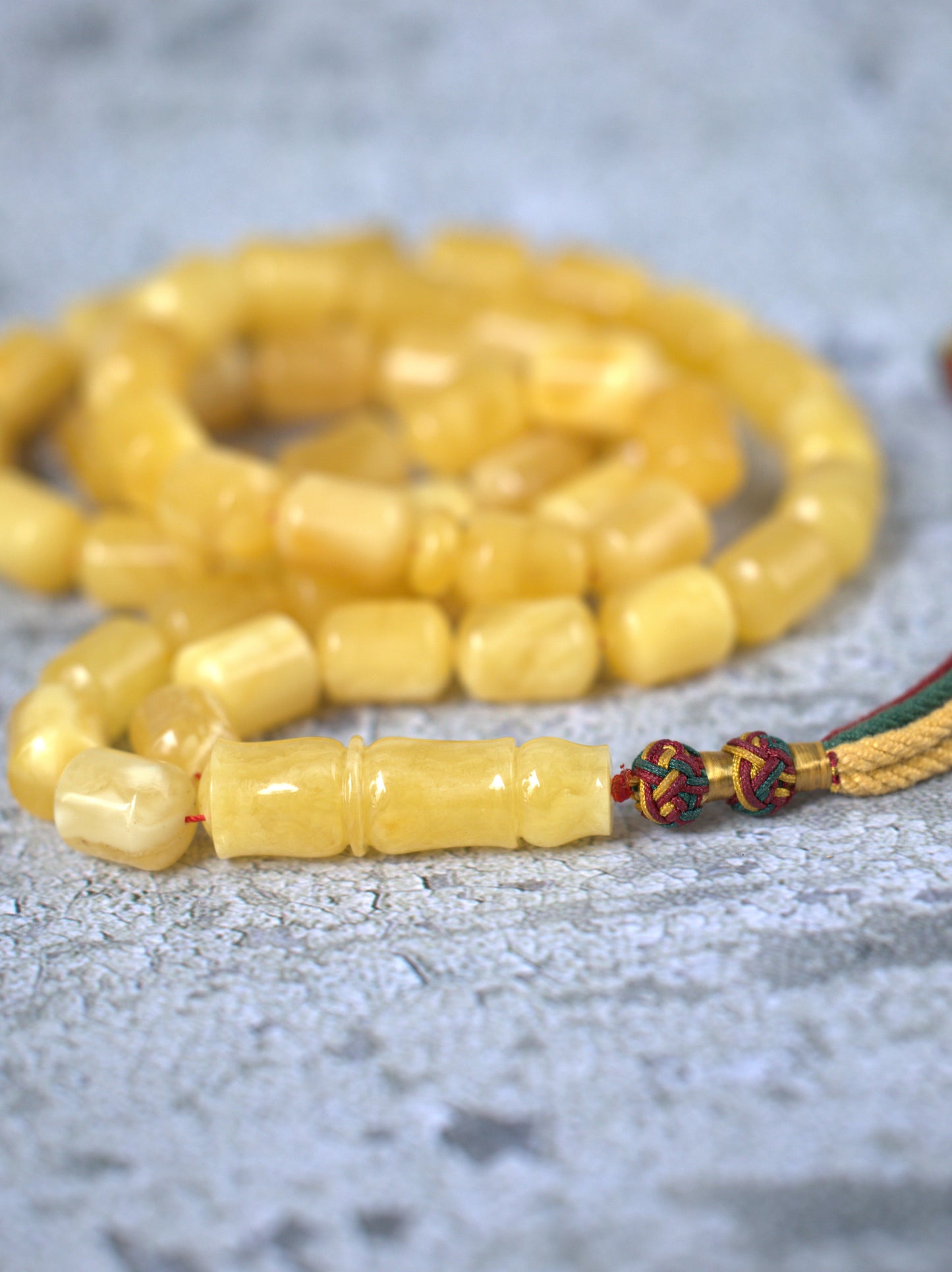Large Baltic Amber Statement Misbah | 51 Barrel Beads
