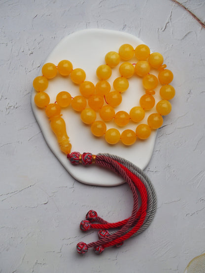 Natural Butterscotch Amber Misbah 33 Beads 13 mm