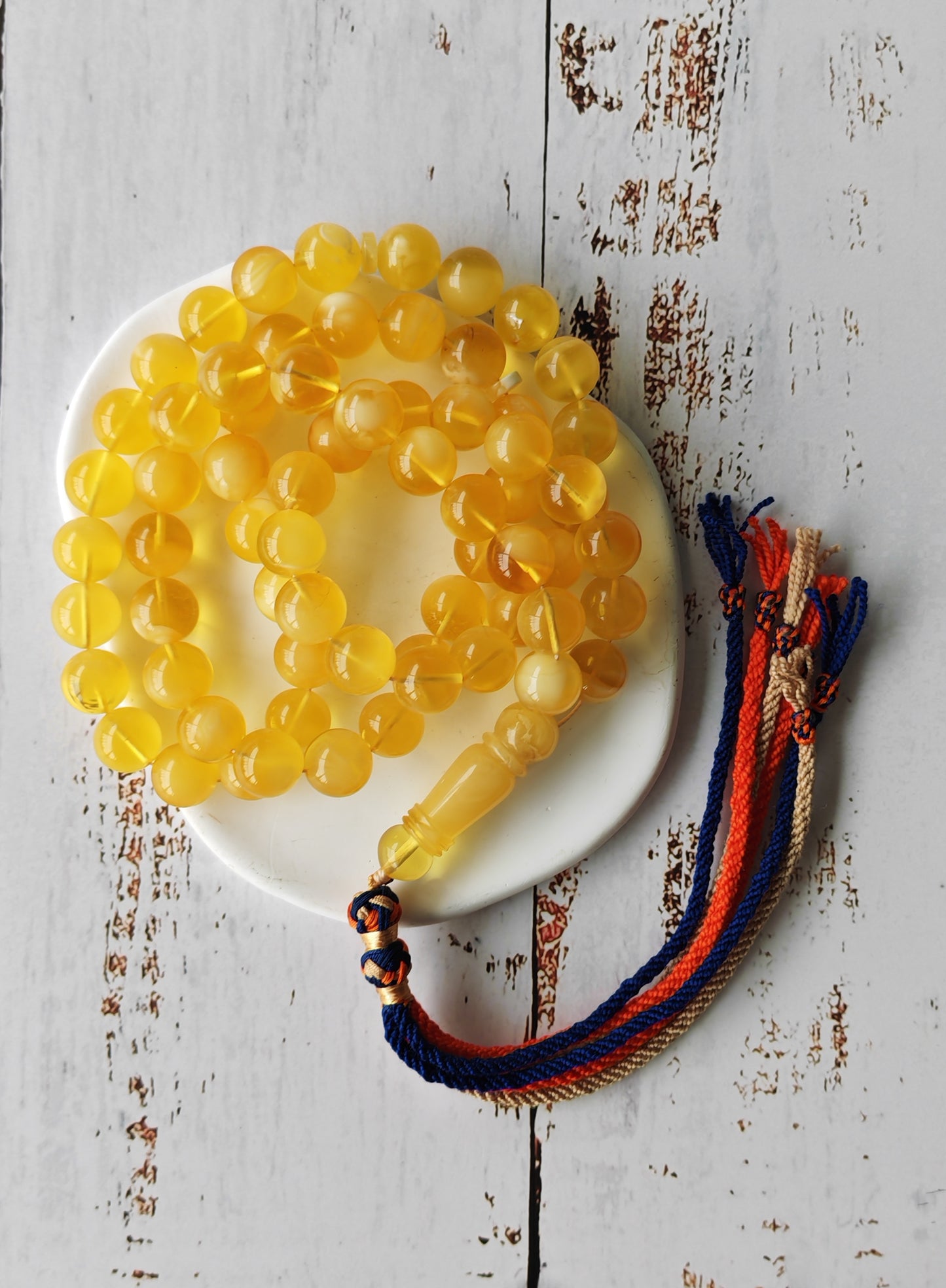 Cloudy Half-Half Baltic Amber Tasbih | 66 Round Beads | 12.5mm