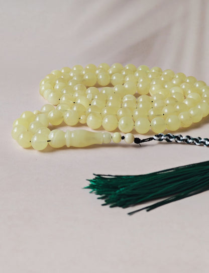 Super Bright Milk Newly Crafted Amber Misbah 99 Beads | 7.5 mm