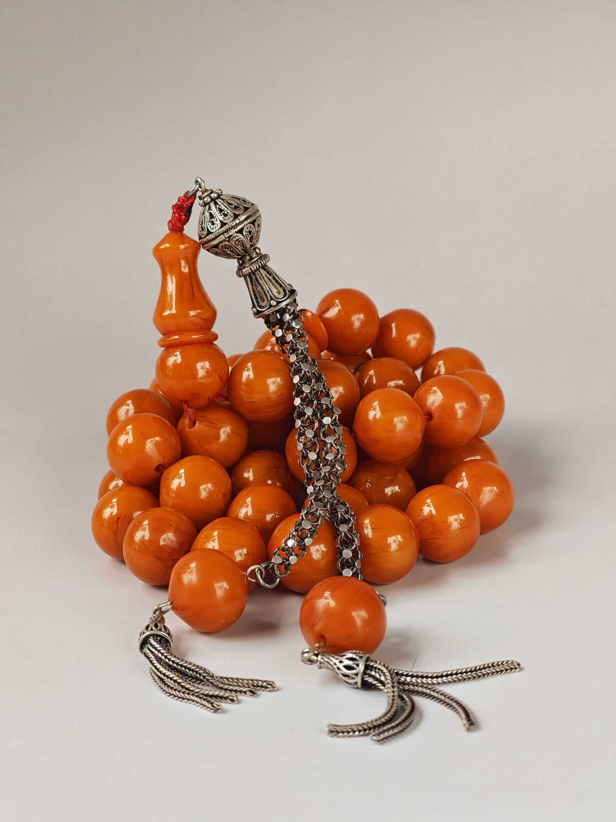 Super Rare Belgian Bakelite Rosary – 43 Istanbul Beads | Red Vines | Big Size