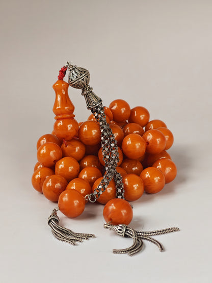 Super Rare Belgian Bakelite Rosary – 43 Istanbul Beads | Red Vines | Big Size