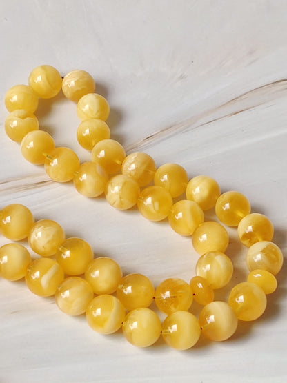 Highly Collectible Extra Long Natural Amber Misbaha 61 Beads from Private Collector from Poland