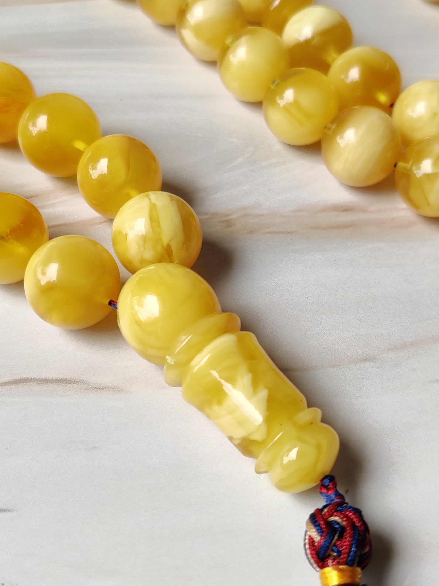 Highly Collectible Extra Long Natural Amber Misbaha 61 Beads from Private Collector from Poland