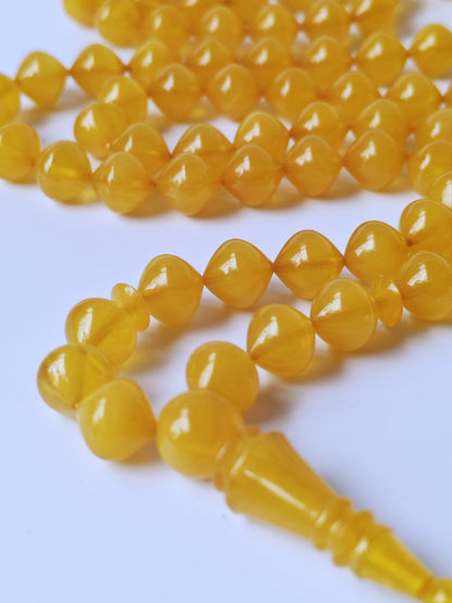 Rare Lemon English Carvacraft Rosary 87 Beads Istanbul Shape