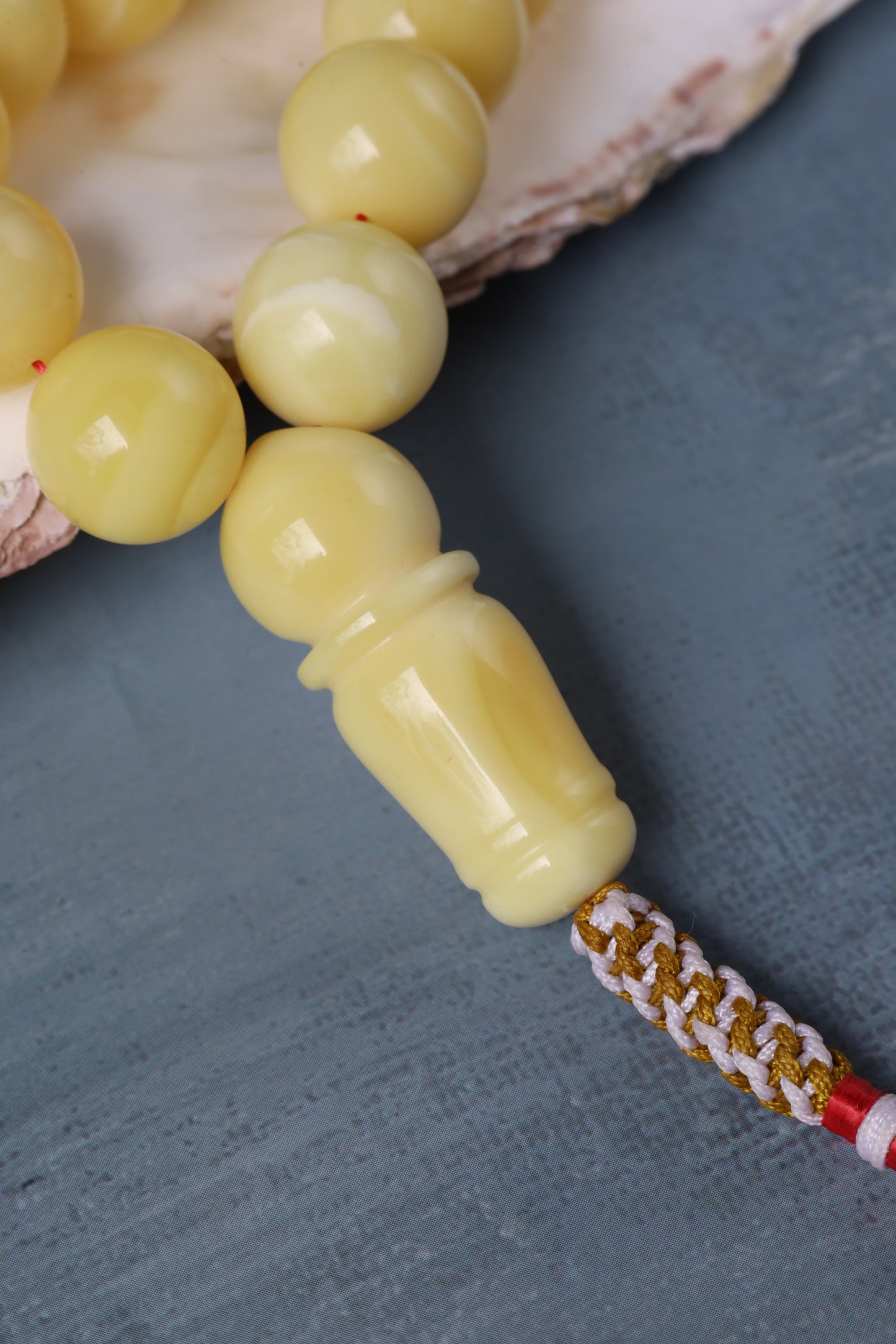 Large Milk Natural Amber Misbah – 66 Beads | 13mm