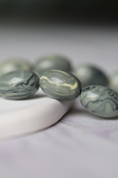 Cloudy Grey "Chernobyl" Bakelite Misbah 33 Beads