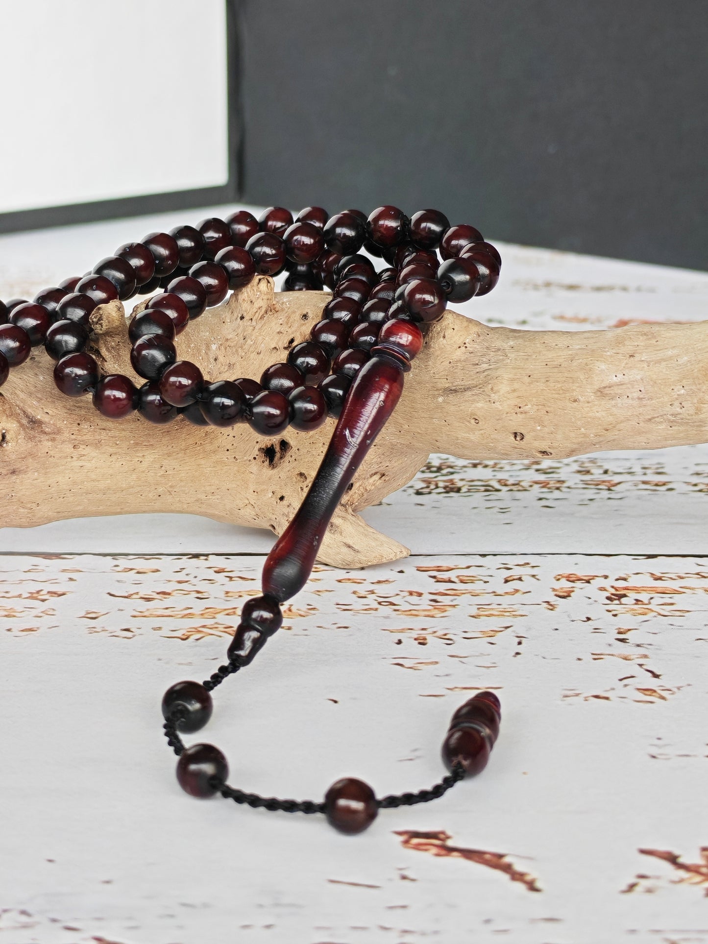 Antique Kokka Seed Wood Tasbih | Ottoman Design | 99 Micro Beads | 5.2mm